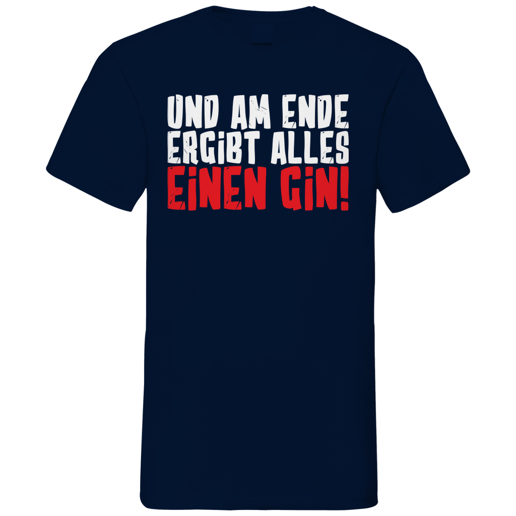 Und am Ende ergibt alles einen Gin! - Herren V-Neck Shirt Navy