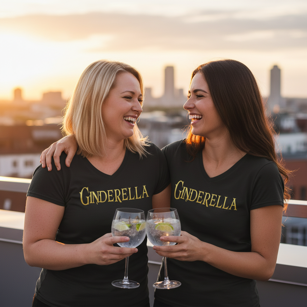 Ginderella - Prinzessin Gold - V-Neck Damenshirt