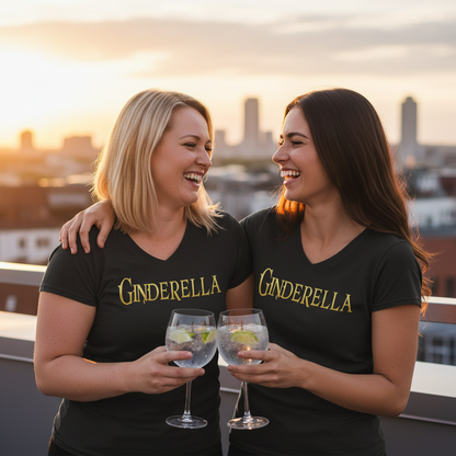 Ginderella - Prinzessin Gold - V-Neck Damenshirt