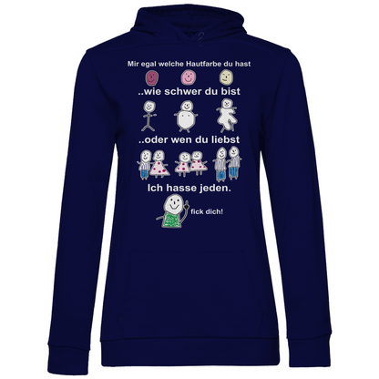 Mir egal welche Hautfarbe du hast - Damen Hoodie Navy Blue