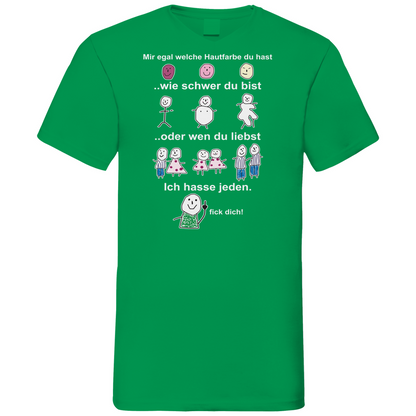 Mir egal welche Hautfarbe du hast - Herren V-Neck Shirt Kelly Green