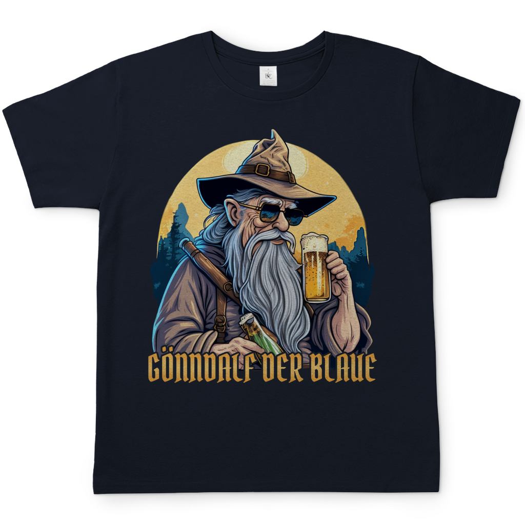 Gönndalf der Blaue Gandalf Toon - Beidseitiger Druck - Herren Shirt Navy