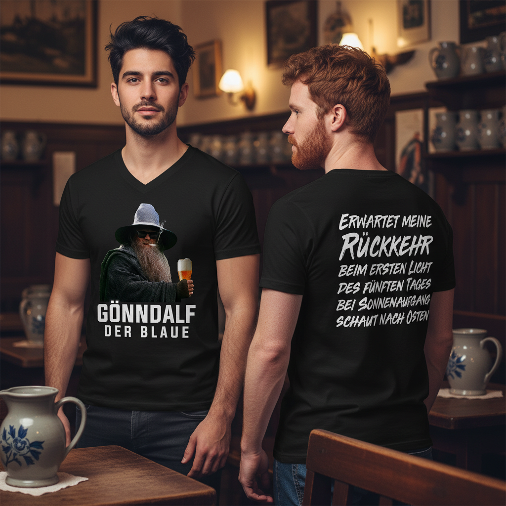 Gönndalf´s Rückkehr - Beidseitiger Druck - Herren V-Neck Shirt
