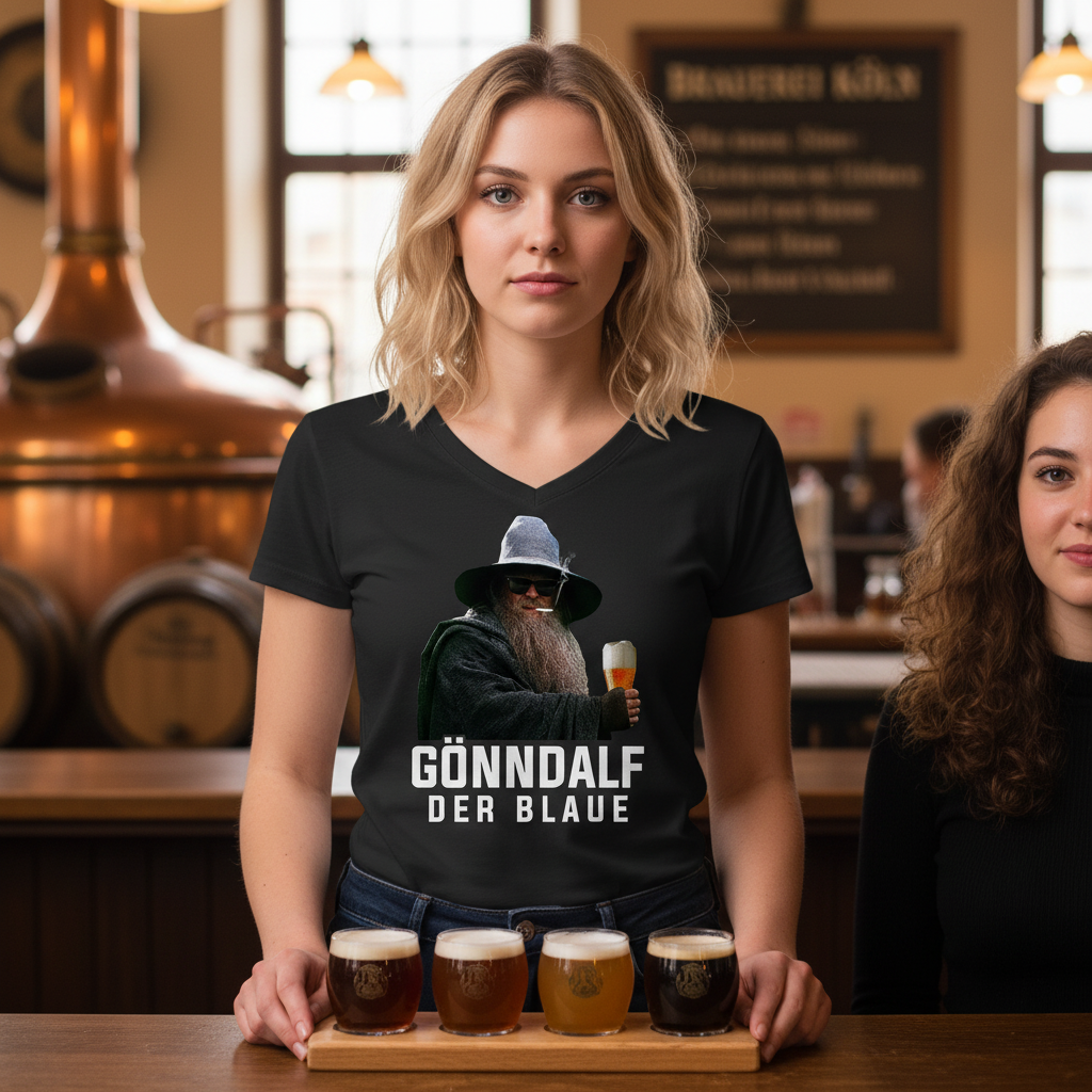 Gönndalf der Blaue - V-Neck Damenshirt