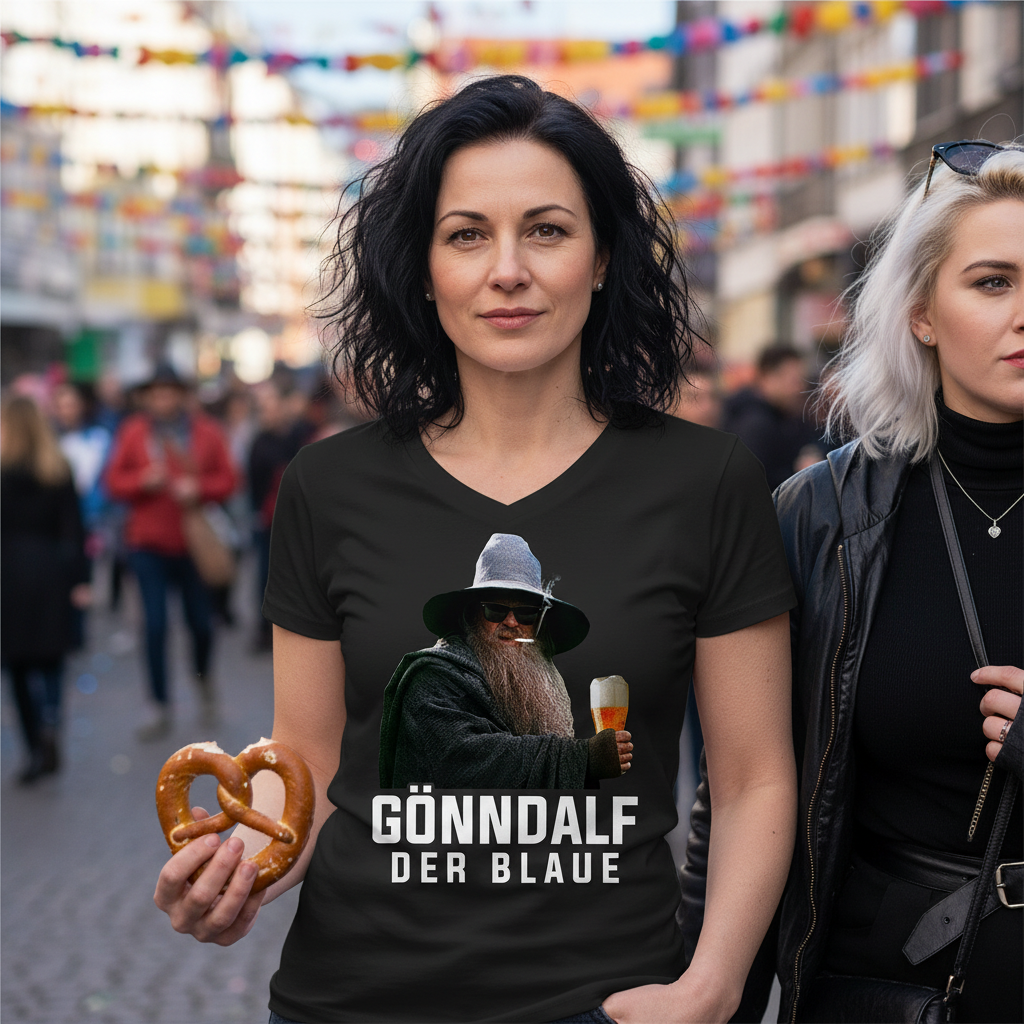 Gönndalf der Blaue - V-Neck Damenshirt
