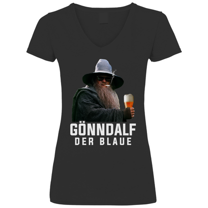 Gönndalf der Blaue - V-Neck Damenshirt Black