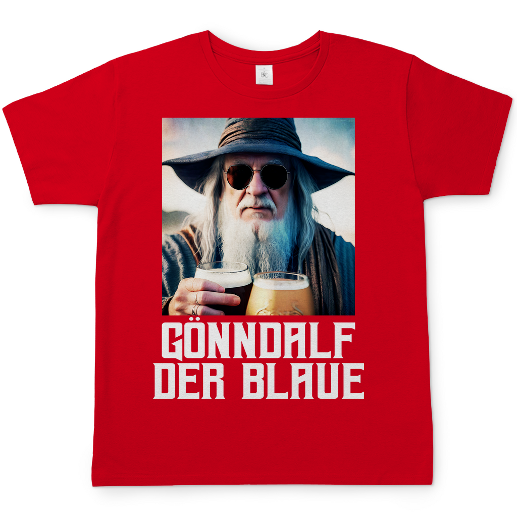 Gönndalf der Blaue Real - Beidseitiger Druck - Herren Shirt Red