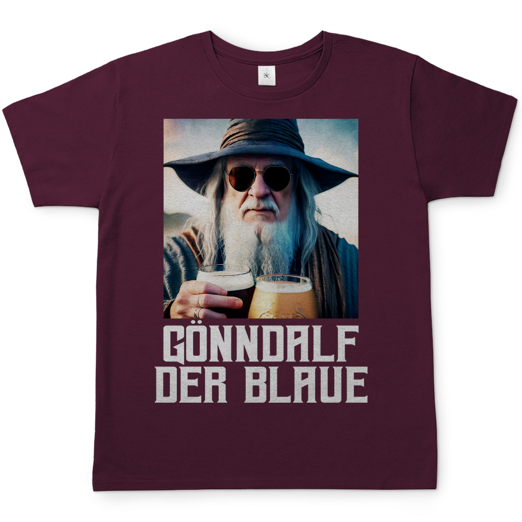 Gönndalf der Blaue Real - Beidseitiger Druck - Herren Shirt Burgundy