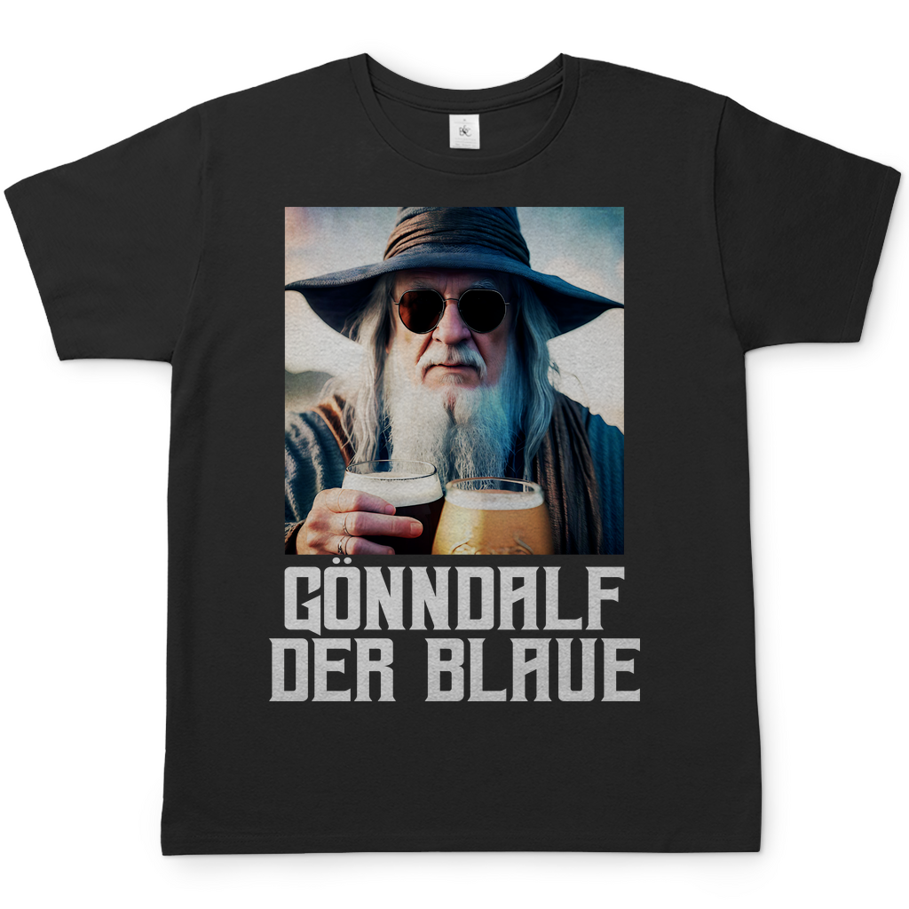 Gönndalf der Blaue Real - Beidseitiger Druck - Herren Shirt Black