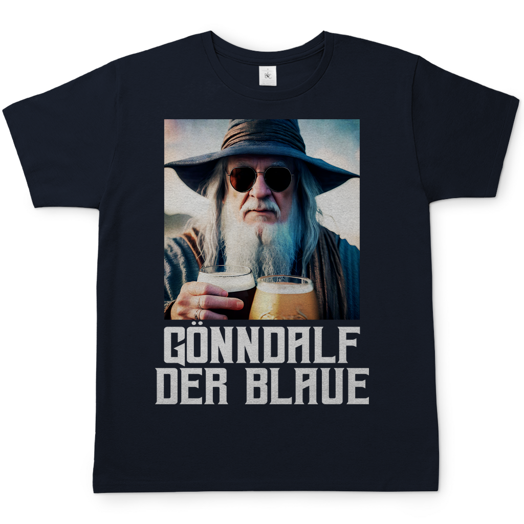 Gönndalf der Blaue Real - Beidseitiger Druck - Herren Shirt Navy