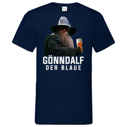 Gönndalf´s Rückkehr - Beidseitiger Druck - Herren V-Neck Shirt Navy