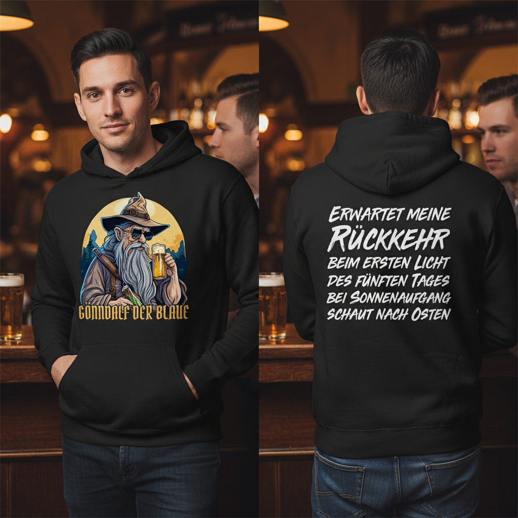 Gönndalf der Blaue Gandalf Toon - Beidseitiger Druck - Unisex Hoodie