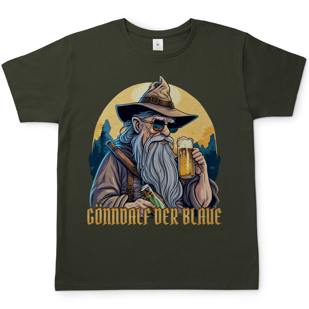 Gönndalf der Blaue Gandalf Toon - Beidseitiger Druck - Herren Shirt Urban Khaki