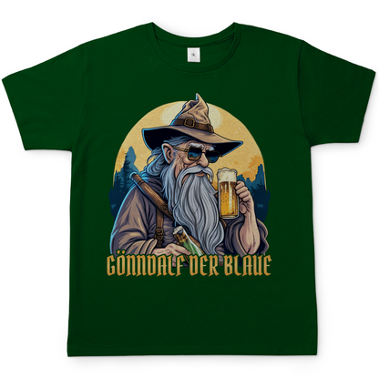 Gönndalf der Blaue Gandalf Toon - Beidseitiger Druck - Herren Shirt Bottle Green