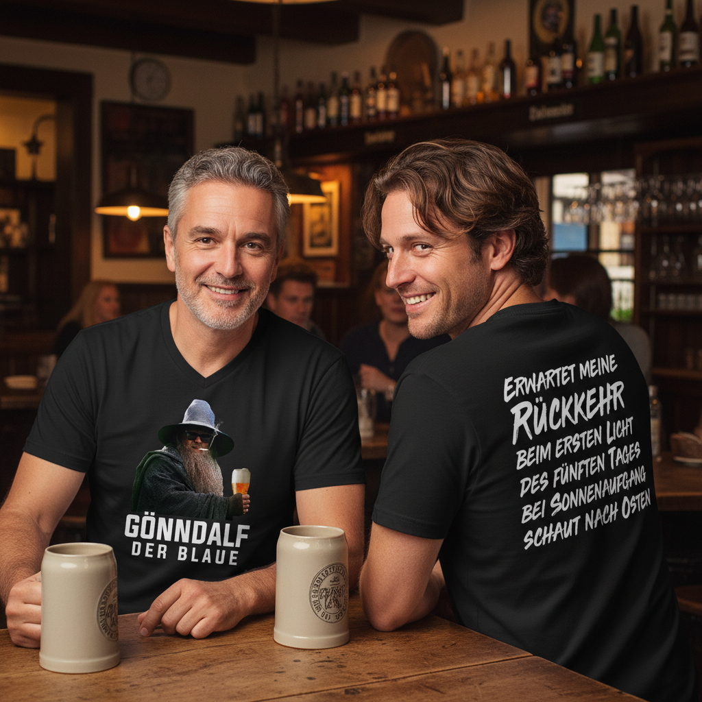Gönndalf´s Rückkehr - Beidseitiger Druck - Herren V-Neck Shirt