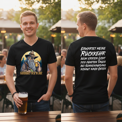 Gönndalf der Blaue Gandalf Toon - Beidseitiger Druck - Herren V-Neck Shirt