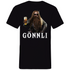 Schwarzes Herren V-Neck Shirt mit GÖNNLI Gimli Design Herr der Ringe Parodie, Frontansicht