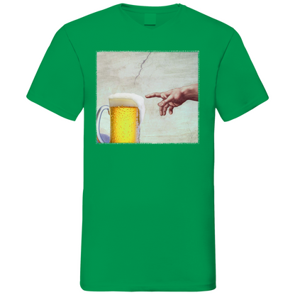 Gottes Hand mit Bier - Herren V-Neck Shirt Kelly Green