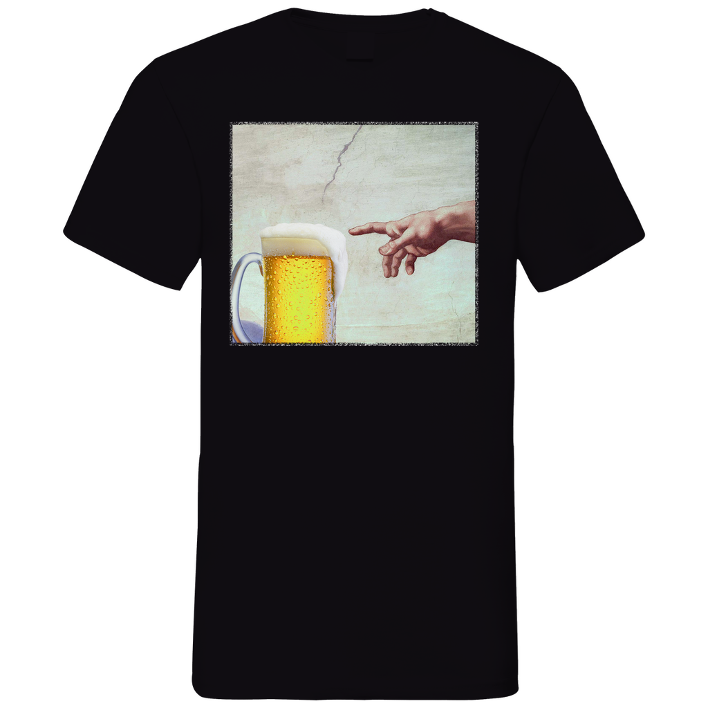 Gottes Hand mit Bier - Herren V-Neck Shirt Black