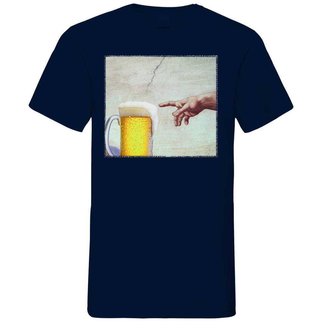 Gottes Hand mit Bier - Herren V-Neck Shirt Navy