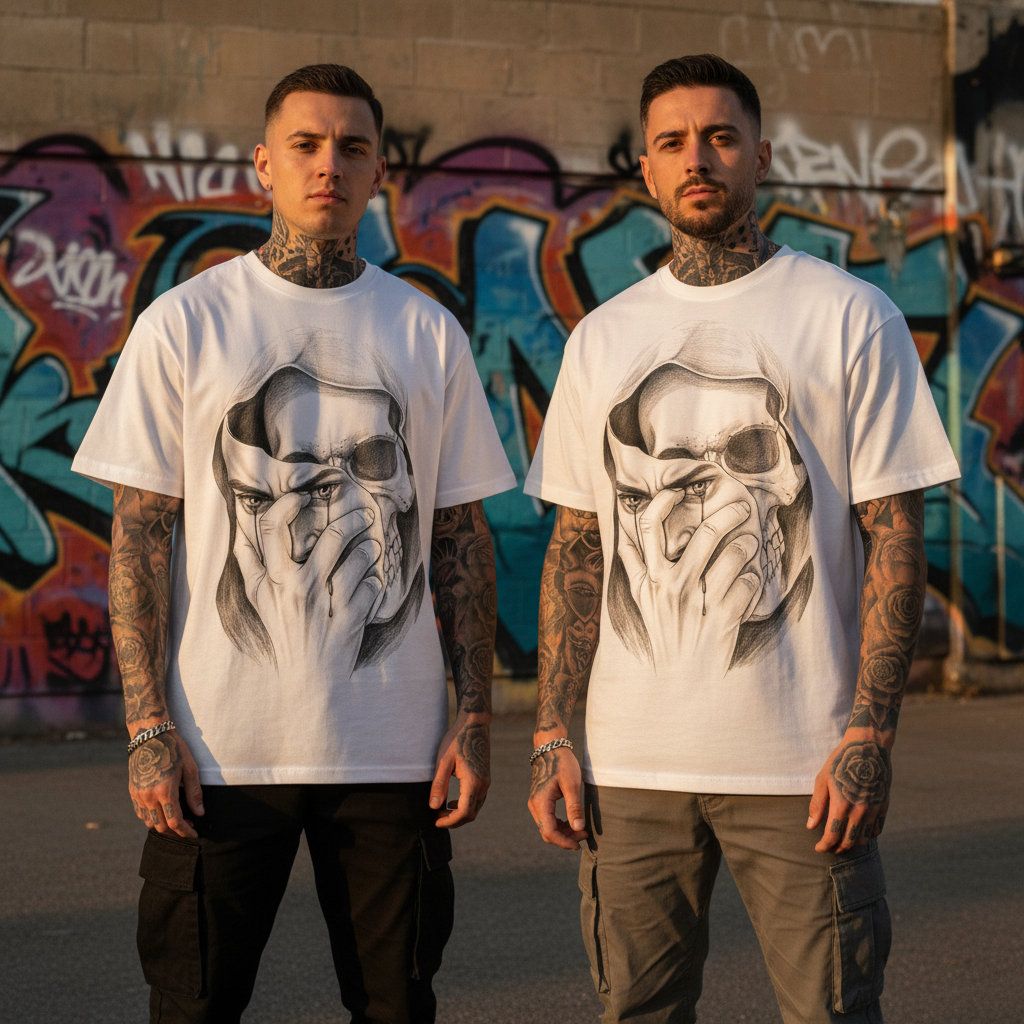 Jack &amp; Jones Oversize Tränen Des Todes Herren T-Shirt