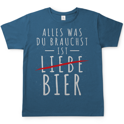 Alles was du brauchst ist Bier - Herren Shirt Stone Blue