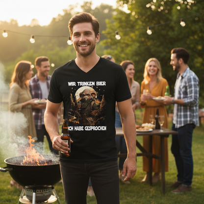 Wir trinken Bier ich habe gesprochen - Mandalorian - Herren V-Neck Shirt