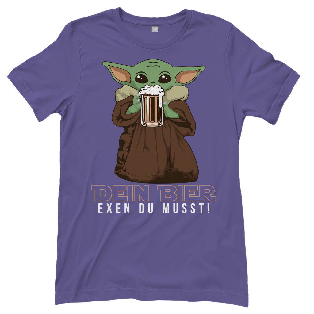 Dein Bier exen du musst Baby Yoda - Damenshirt Millennial Lilac