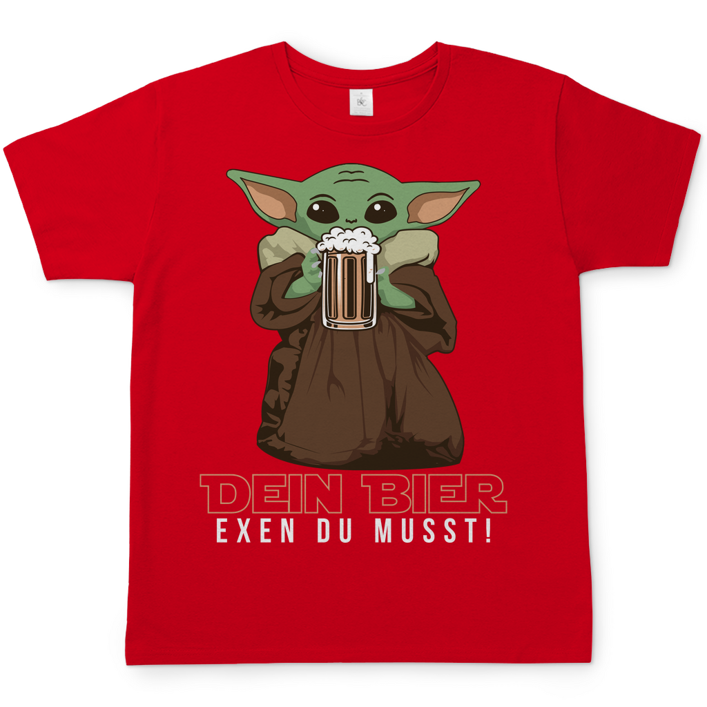 Dein Bier exen du musst Baby Yoda - Herren Shirt Red