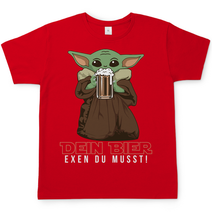 Dein Bier exen du musst Baby Yoda - Herren Shirt Red