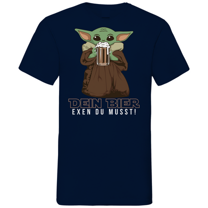 Dein Bier exen du musst Baby Yoda - Herren V-Neck Shirt Navy