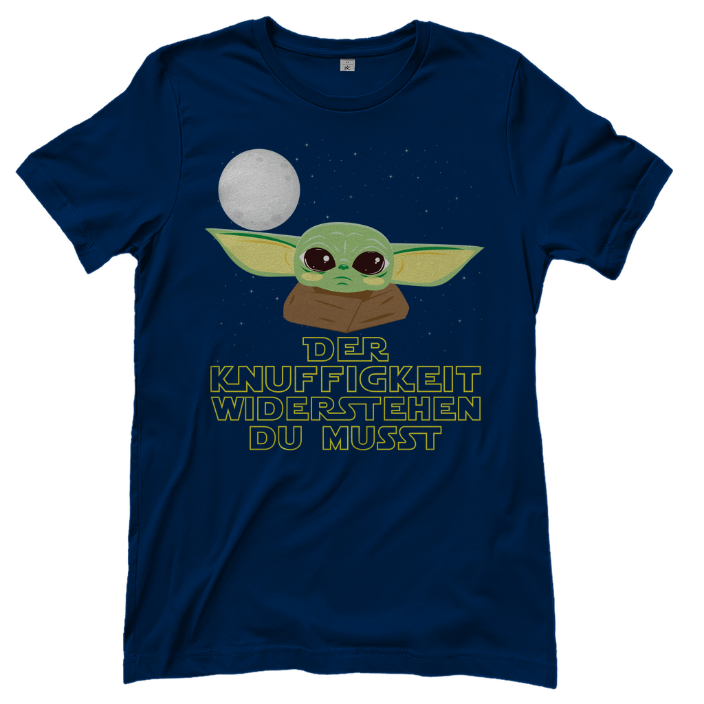 Der Knuffigkeit widerstehen du musst - Baby Yoda Grogu - Damenshirt Navy