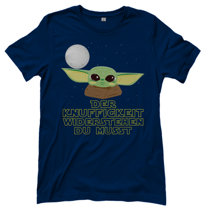 Der Knuffigkeit widerstehen du musst - Baby Yoda Grogu - Damenshirt Navy