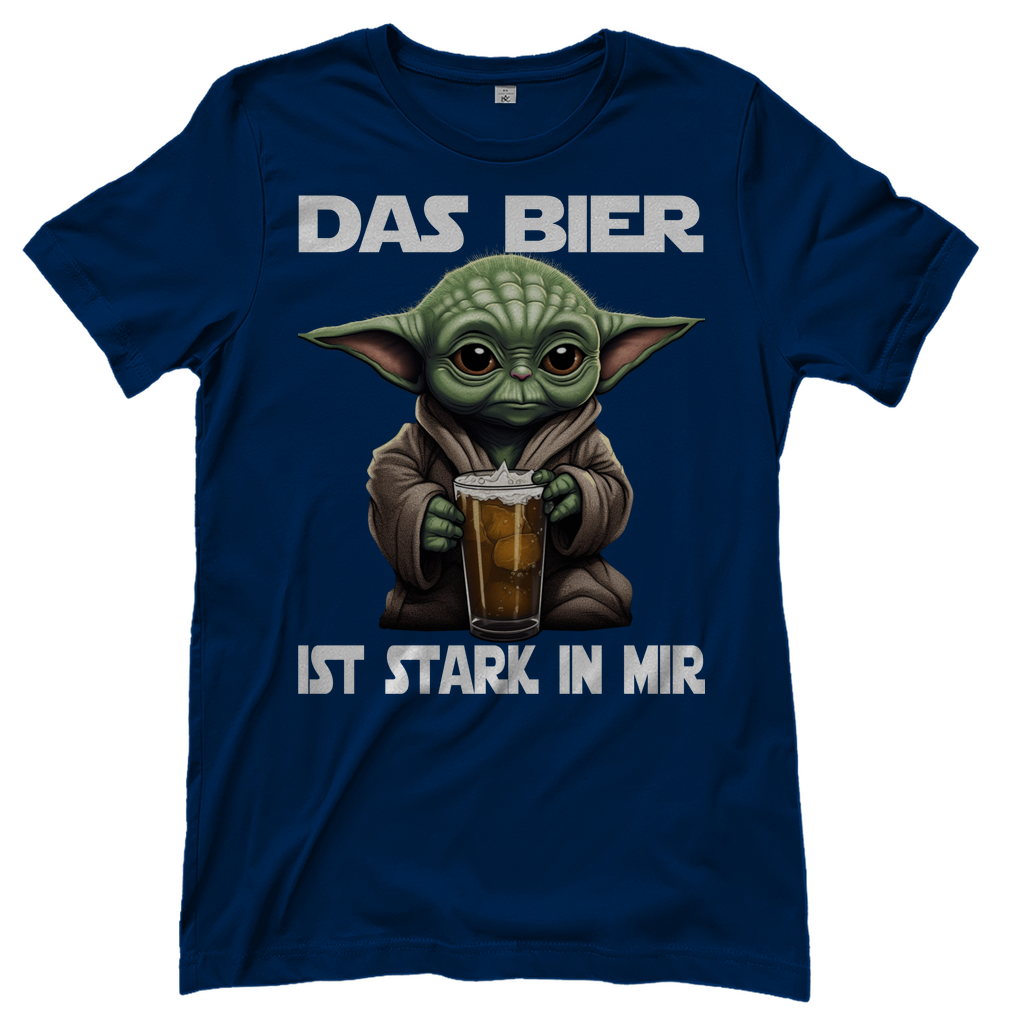 Das Bier ist stark in mir - Baby Yoda Grogu - Damenshirt Navy