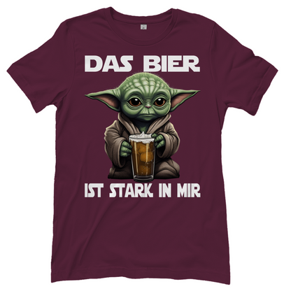 Das Bier ist stark in mir - Baby Yoda Grogu - Damenshirt Burgundy