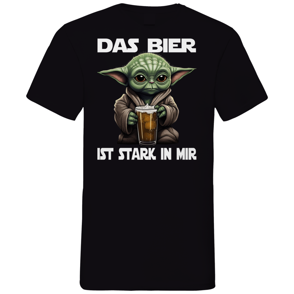 Das Bier ist stark in mir - Baby Yoda Grogu - Herren V-Neck Shirt Black
