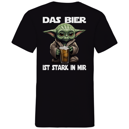 Das Bier ist stark in mir - Baby Yoda Grogu - Herren V-Neck Shirt Black