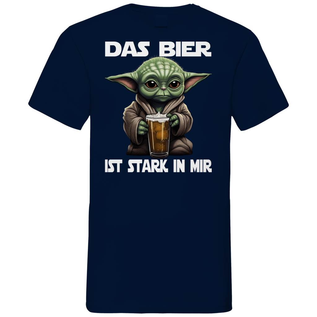 Das Bier ist stark in mir - Baby Yoda Grogu - Herren V-Neck Shirt Navy