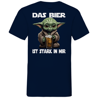 Das Bier ist stark in mir - Baby Yoda Grogu - Herren V-Neck Shirt Navy