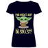 Mir nicht auf den Sack gehen du sollst Baby Yoda Grogu - V-Neck Damenshirt Deep Navy