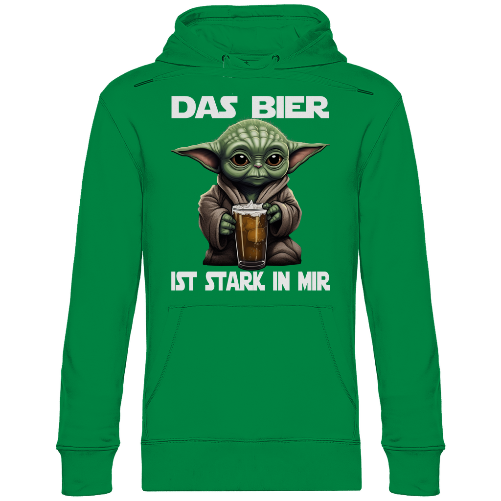 Das Bier ist stark in mir - Baby Yoda Grogu - Unisex Hoodie Kelly Green