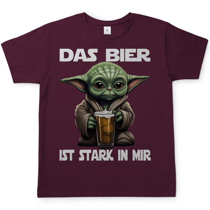 Das Bier ist stark in mir - Baby Yoda Grogu - Herren Shirt Burgundy