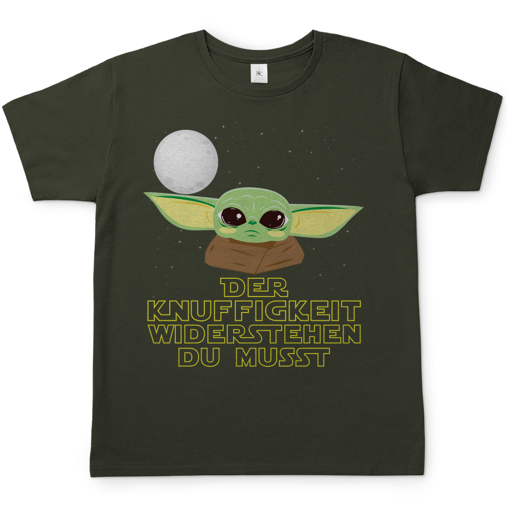 Der Knuffigkeit widerstehen du musst - Baby Yoda Grogu - Herren Shirt Urban Khaki