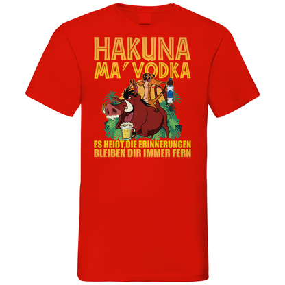 Hakuna Ma Vodka Timon und Pumbaa - Herren V-Neck Shirt Red