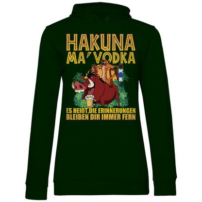 Hakuna Ma Vodka Timon und Pumbaa - Damen Hoodie Forest Green