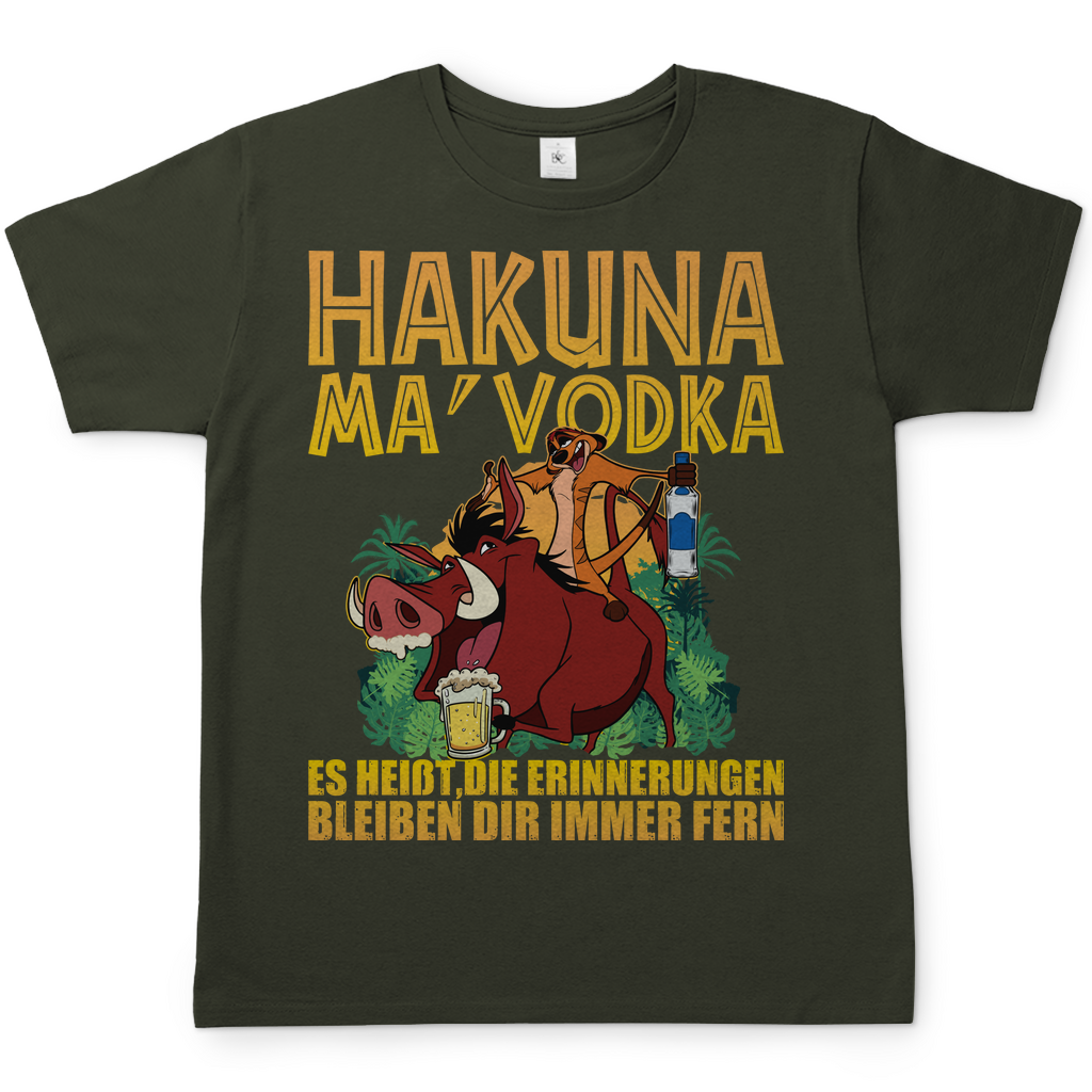 Hakuna Ma Vodka Timon und Pumbaa - Herren Shirt Urban Khaki