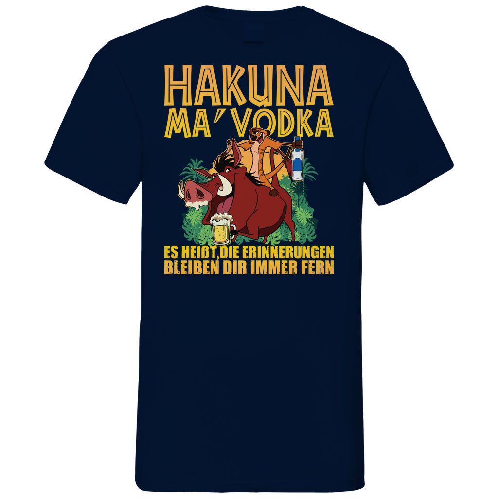 Hakuna Ma Vodka Timon und Pumbaa - Herren V-Neck Shirt Navy