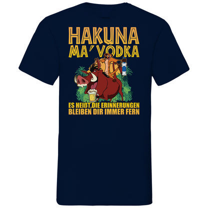 Hakuna Ma Vodka Timon und Pumbaa - Herren V-Neck Shirt Navy