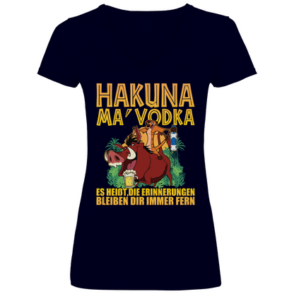 Hakuna Ma Vodka Timon und Pumbaa - V-Neck Damenshirt Deep Navy