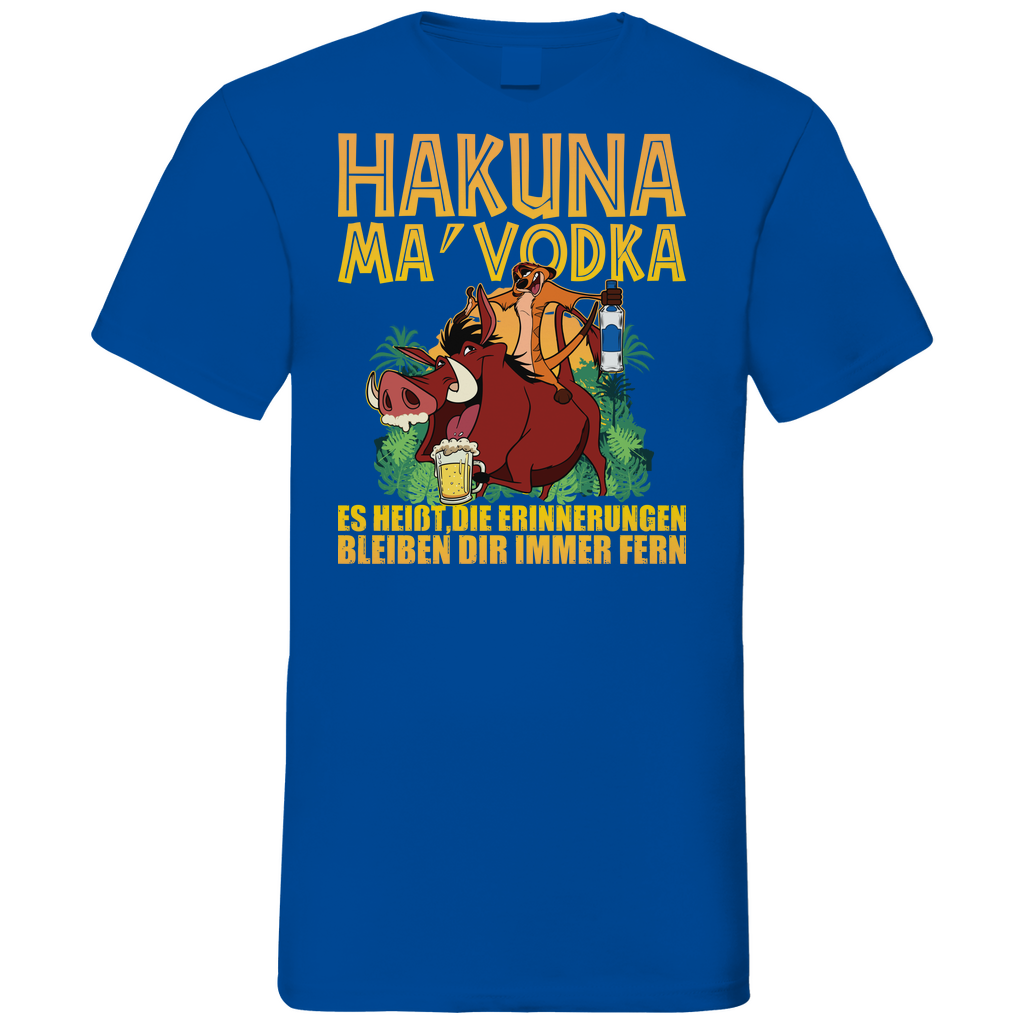 Hakuna Ma Vodka Timon und Pumbaa - Herren V-Neck Shirt Royal Blue